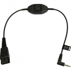 Jabra QD Cord w. PTT [8800-00-55] - Переходник QD на 2,5мм, прямой, 30 см,  с кнопкой ответа, для Philips, Ericsson, Cisco SPA 303
